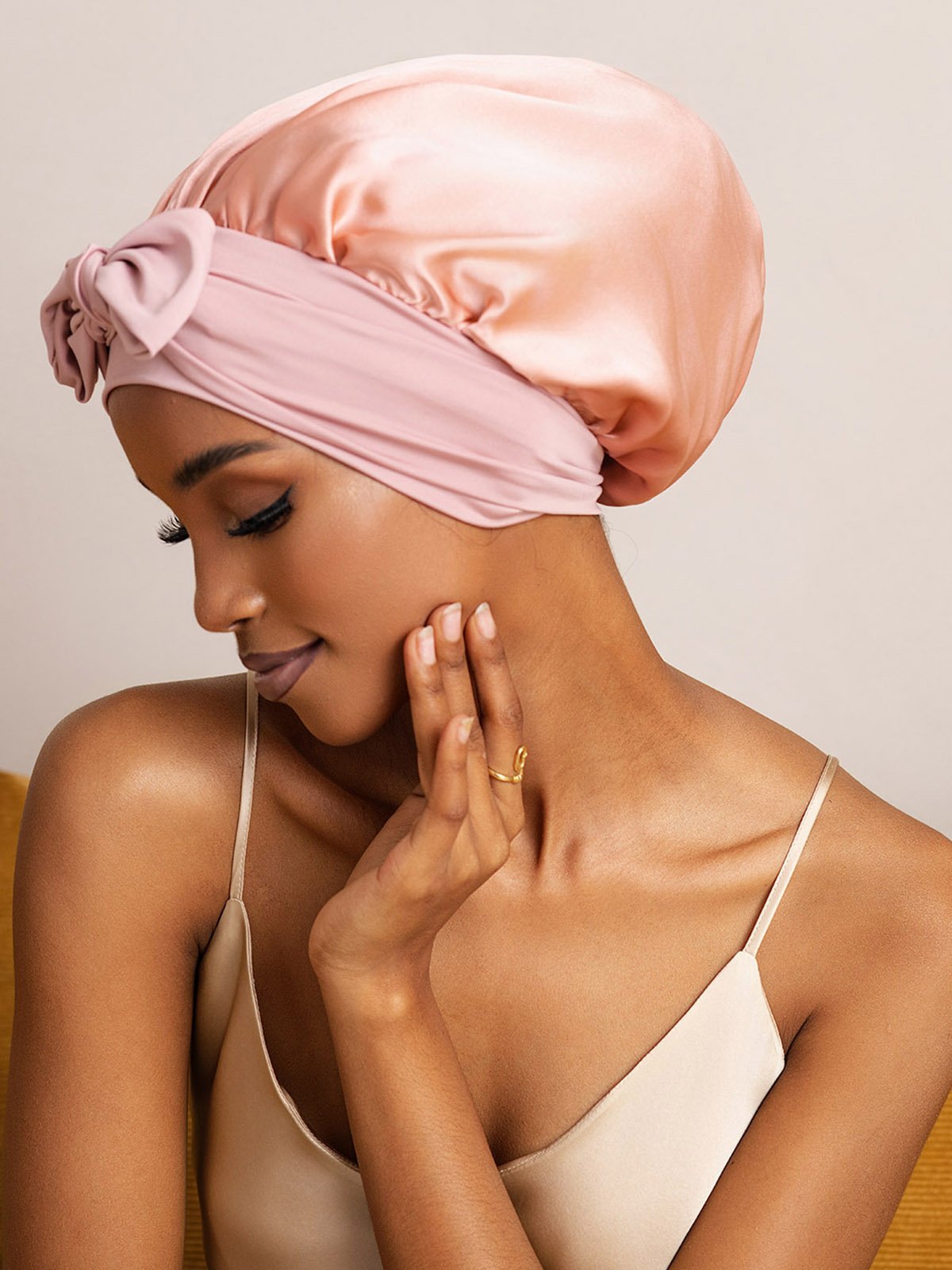 SilkSilky-SA الحرير الخالص Sleep Cap لونالقرنفل 002