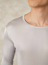 [فضة] SilkSilky-SA Long Sleeve Round Neck ملابس داخلية طويلة للرجال 005