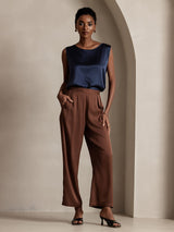 [أزرق غامق] SilkSilky-SA Sleeveless Round Neck كامي 004