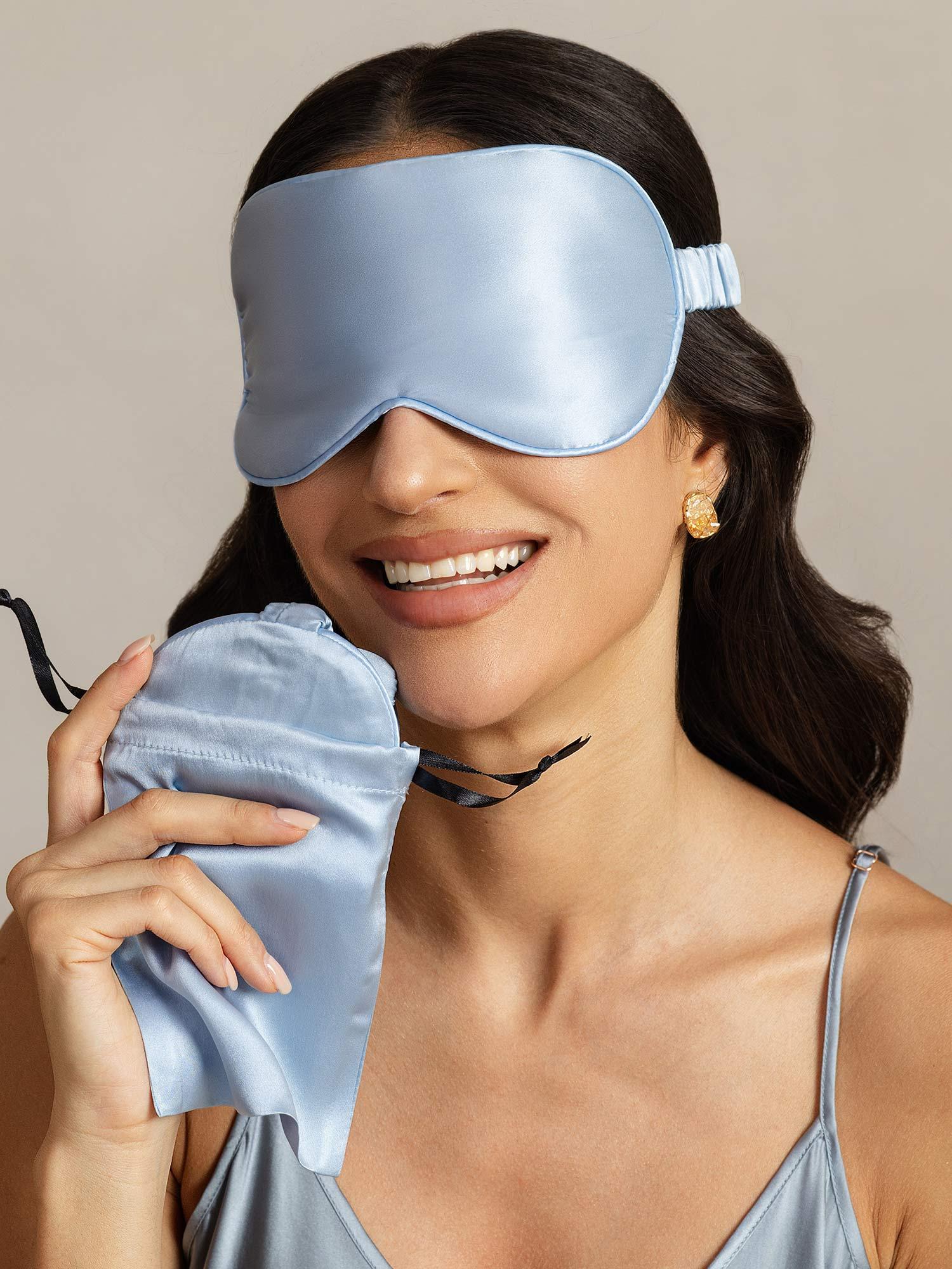 [أزرقفاتح] SilkSilky-SA الحرير الخالص Eye Mask 001