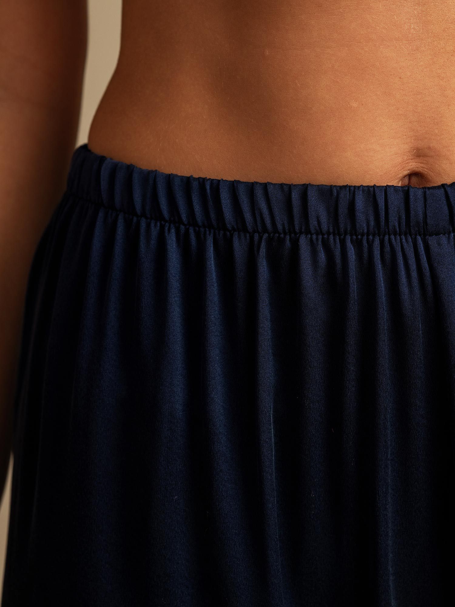 [أزرق غامق] SilkSilky-SA 19Momme الحرير Womens Sleep Bottoms 004,