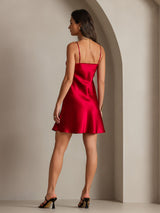 [خمر] SilkSilky-SA Sleeveless V Neck فساتين نسائية 002