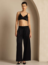 [أسود] SilkSilky-SA 19Momme Womens Pants 007