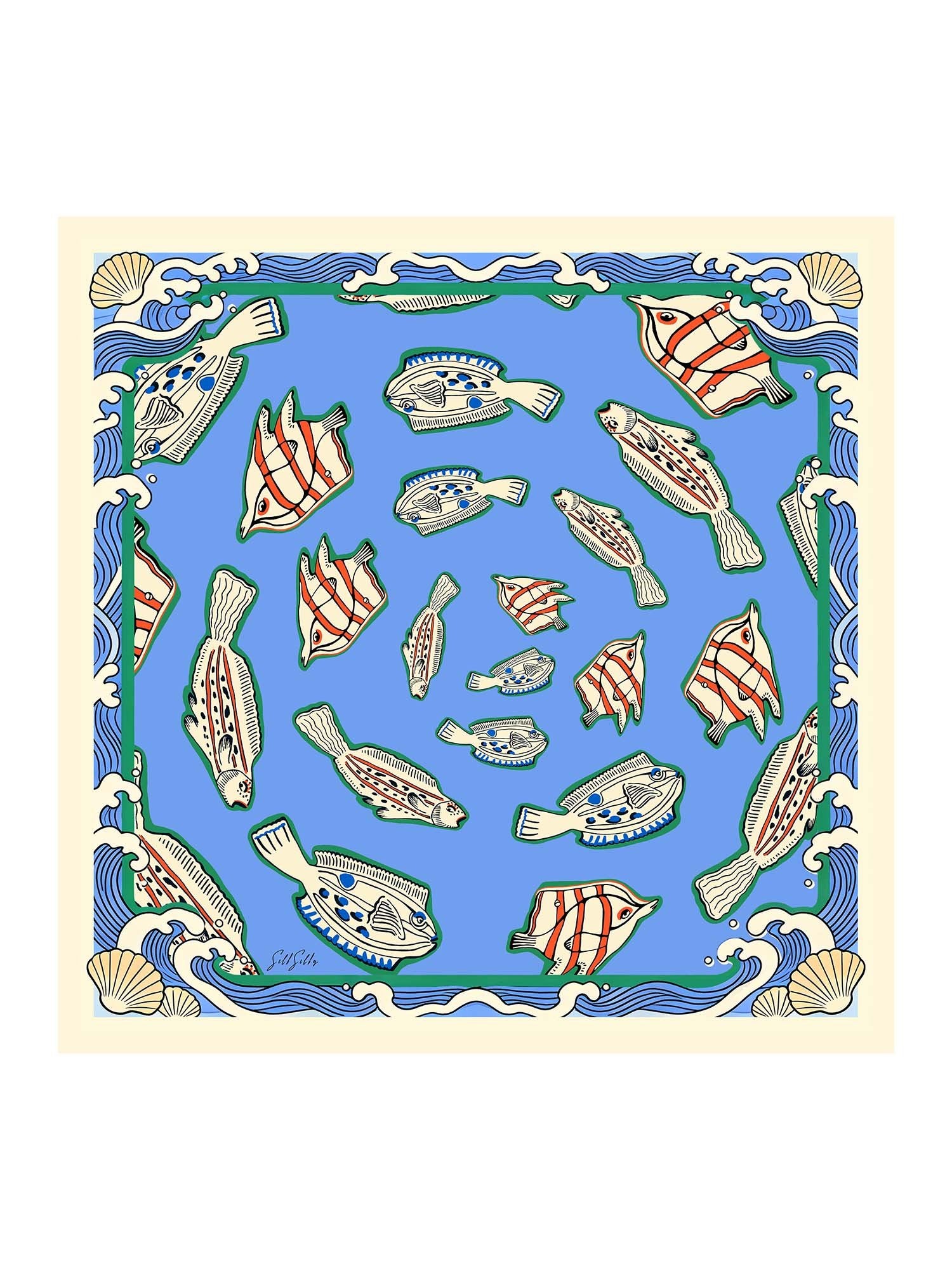 [سمكة زرقاء] SilkSilky-SA Scarf 001