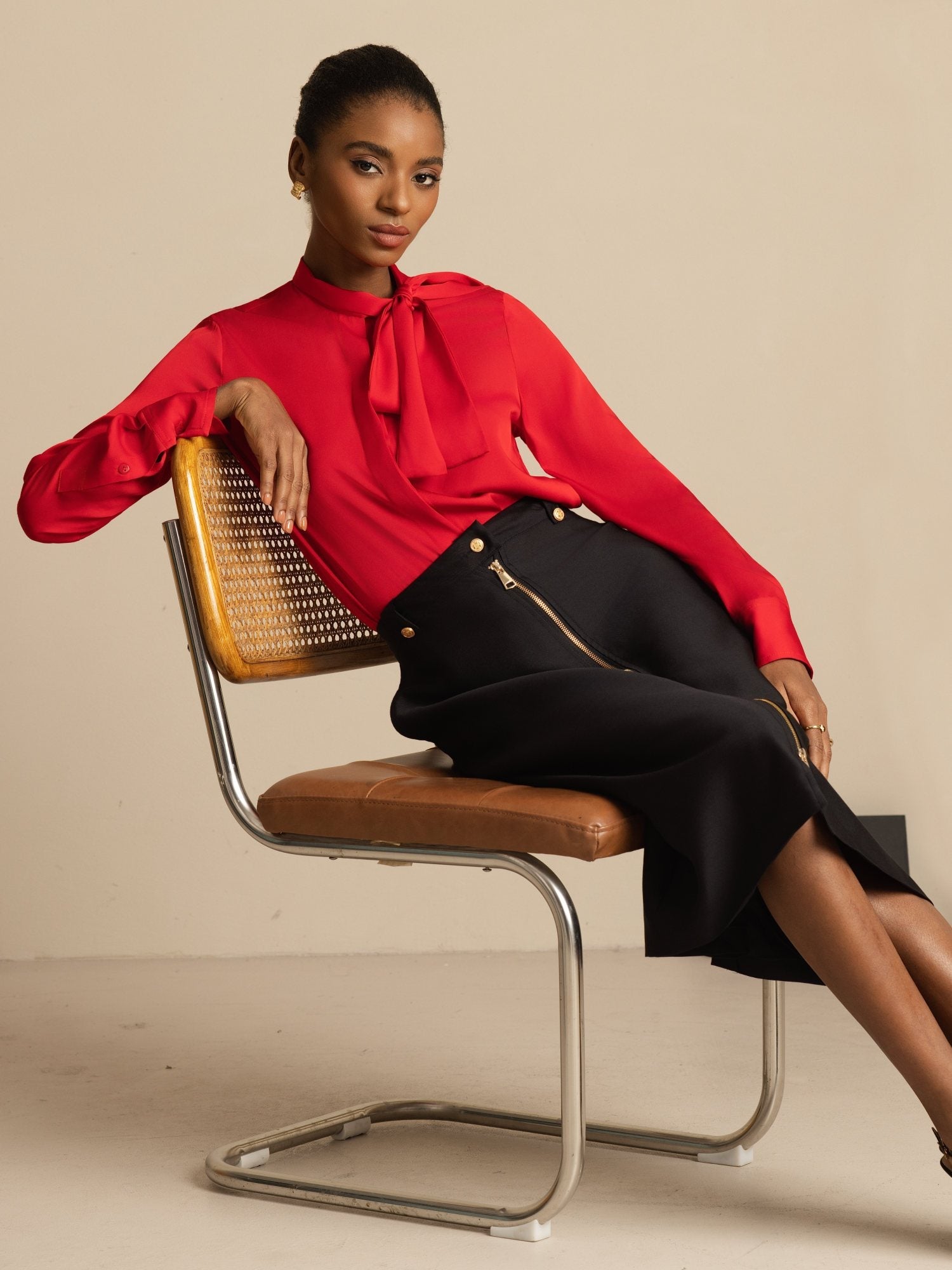 [خمر] SilkSilky-SA 19Momme Blouse 007