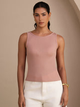 [لون القرنفل] SilkSilky-SA Sleeveless Round Neck كامي 003