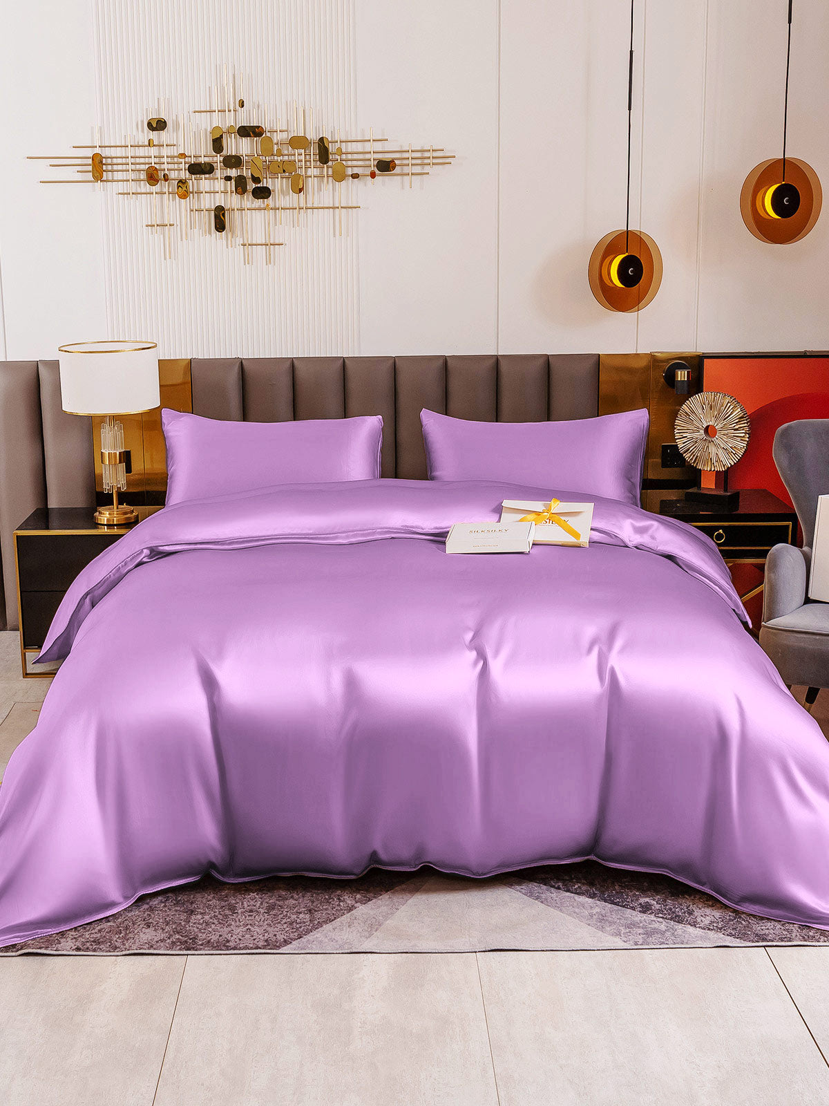 SilkSilky SA 19Momme الحرير الخالص Bedding Set المياهالخضراء 006