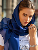 [أزرق غامق] SilkSilky-SA وشاح 003