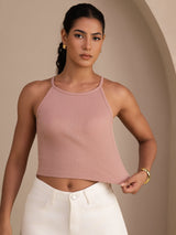 [لون القرنفل] SilkSilky-SA Sleeveless Crew Neck كامي 004