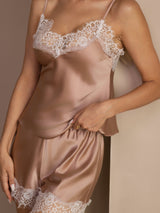 [توسكانا] SilkSilky-SA Sleeveless V Neck مجموعة قميص قصير 006