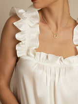 [أبيض] SilkSilky-SA Sleeveless Square Neck باس النوم 005