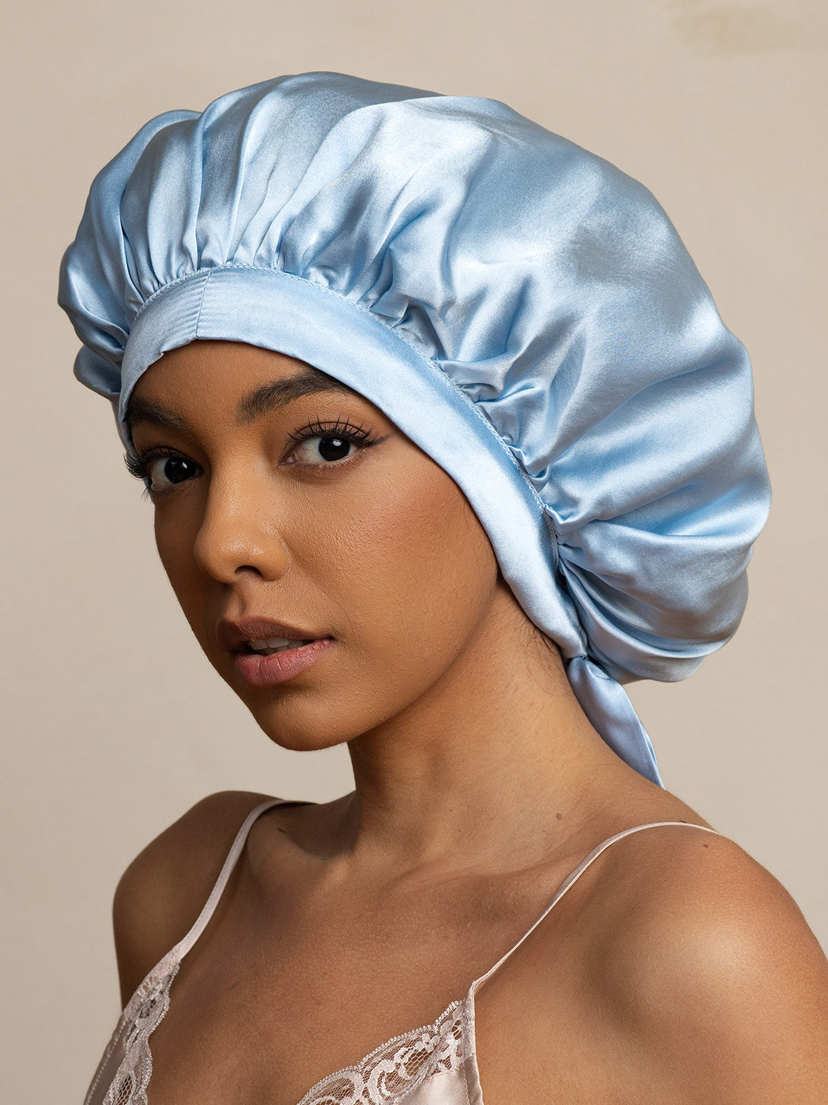 [أزرق فاتح] SilkSilky-SA الحرير الخالص Sleep Cap 002