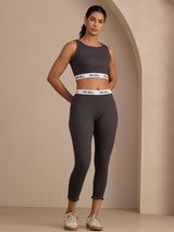 [رمادي] SilkSilky-SA Sleeveless Crew Neck Women's Outfit Sets 001
