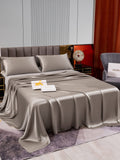 SilkSilky SA 22Momme الحرير الخالص Bedding Set رمادي 003