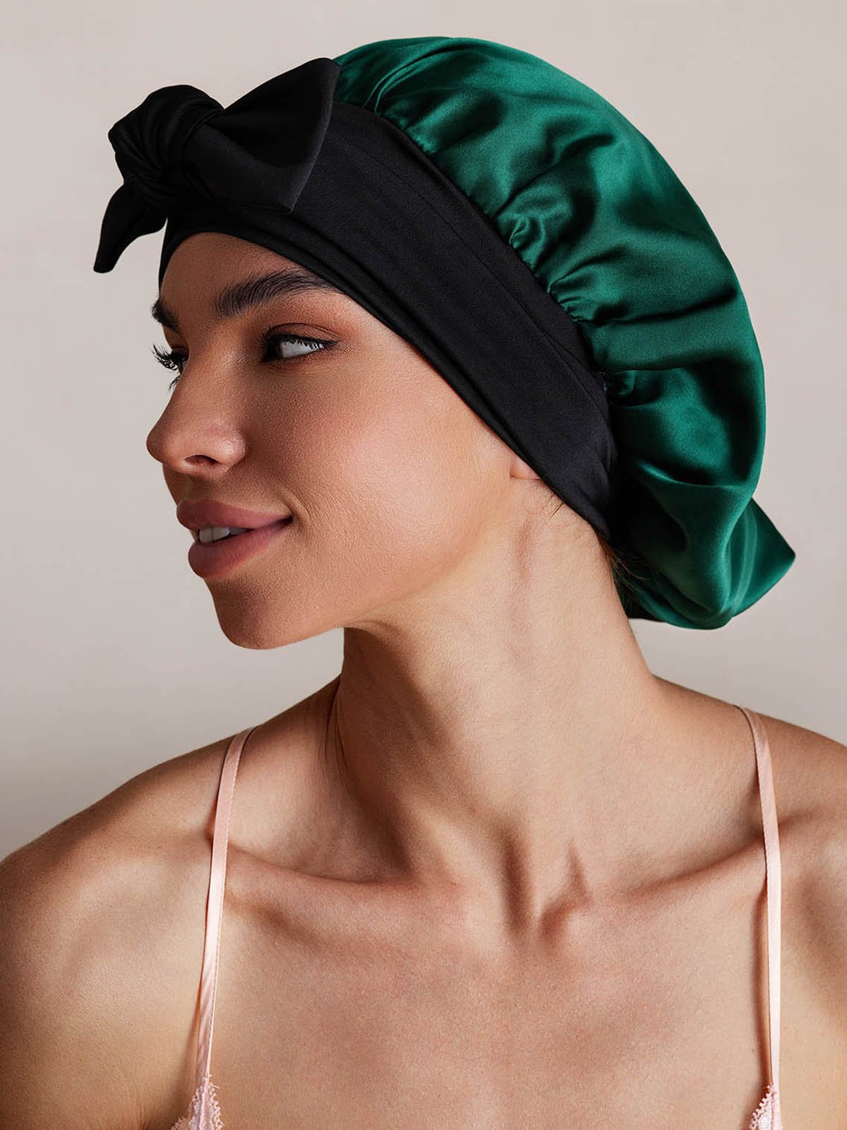 SilkSilky-SA الحرير الخالص Sleep Cap أخضرغامق 002
