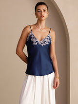 [أزرق غامق] SilkSilky-SA Sleeveless V Neck كامي 004