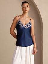 [أزرق غامق] SilkSilky-SA Sleeveless V Neck كامي 004