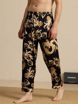 [التنين الأسود] SilkSilky-SA Mens Sleep Bottoms 003