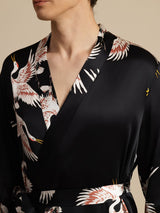 [أسود] SilkSilky-SA 19Momme Mens Robe 006