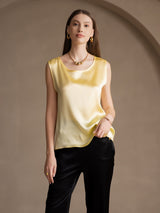 [أصفر فاتح] SilkSilky-SA Sleeveless Round Neck كامي 001