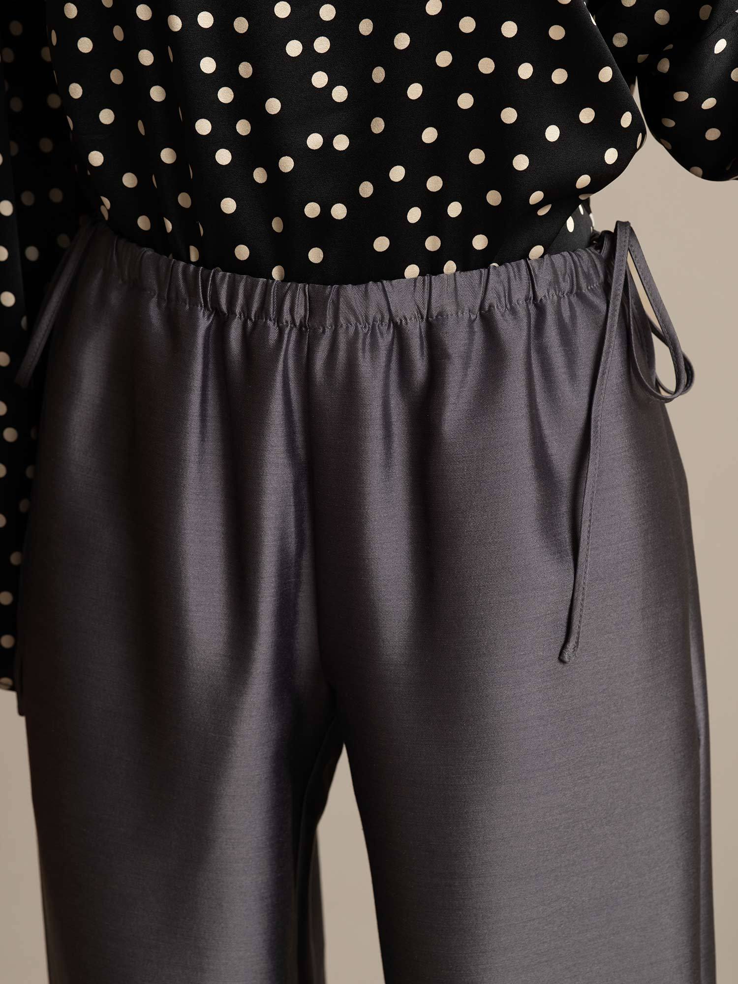 [رمادي] SilkSilky-SA 32Momme الحرير Womens Pants 004,