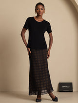 [أسود] SilkSilky-SA Skirt 005