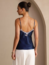 [أزرق غامق] SilkSilky-SA Sleeveless V Neck كامي 002