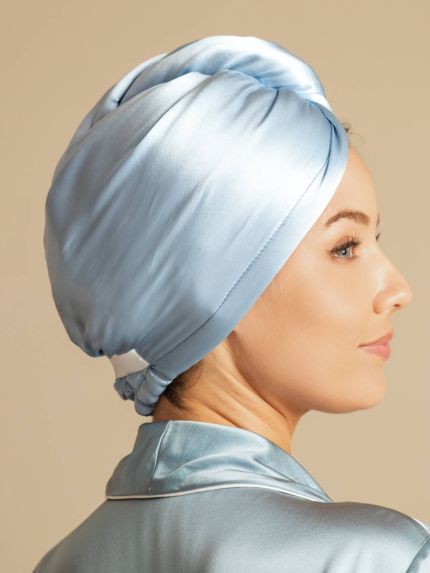 [السماء الزرقاء] SilkSilky-SA الحرير الخالص Wrap عمامة شعر 002,