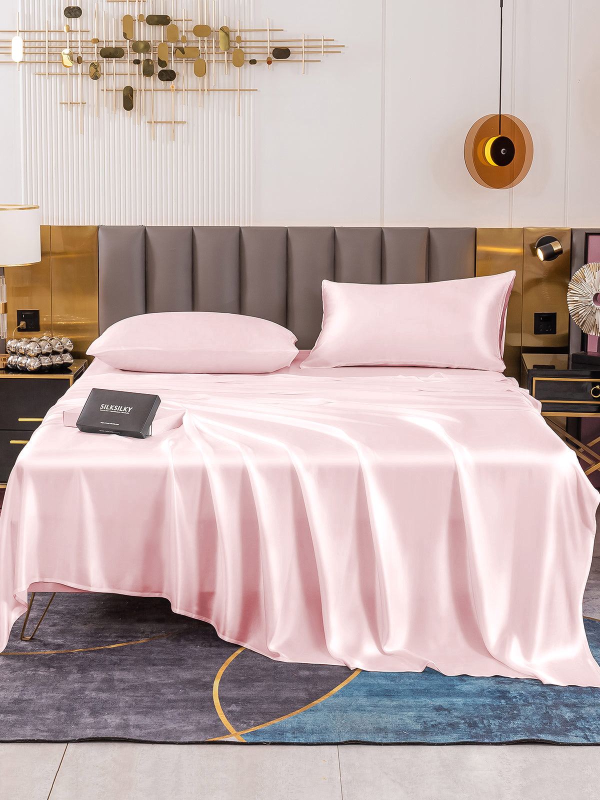 [لون القرنفل] SilkSilky-SA 19Momme Pure Silk Bedding Set 002