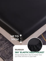 [أسود] SilkSilky-SA 19Momme Pure Silk Bedding Set 004