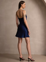 [أزرق غامق] SilkSilky-SA Sleeveless Cowl Neck فساتين نسائية 002