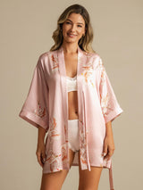 [لون القرنفل] SilkSilky-SA 3/4 Sleeve رداء حمام نسائي 001