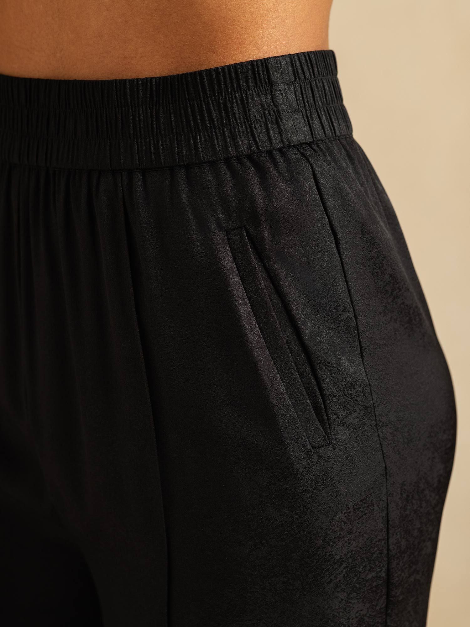 [أسود] SilkSilky-SA 22Momme الحرير Womens Pants 004