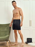 SilkSilky-SA 19Momme Mens Sleep Bottoms أسود 006