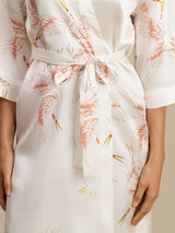 [أبيض] SilkSilky-SA 3/4 Sleeve رداء حمام نسائي 005