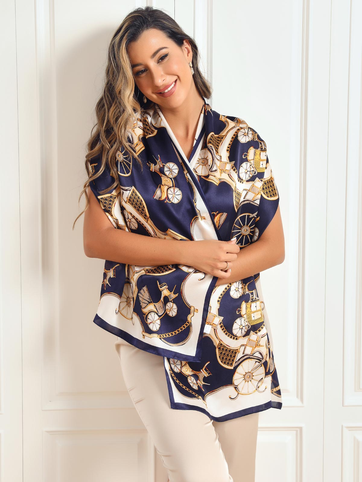 [P026] SilkSilky-SA الحرير الخالص Scarf 003,