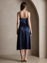 [أزرق غامق] SilkSilky-SA Spaghetti Strap V Neck كامي 002