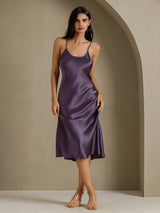 [رمادي أرجواني] SilkSilky-SA Sleeveless V Neck باس النوم 006