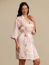 [لون القرنفل] SilkSilky-SA 3/4 Sleeve رداء حمام نسائي 007
