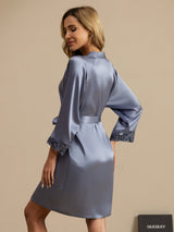 [أزرق فاتح] SilkSilky-SA 3/4 Sleeve رداء حمام نسائي 002