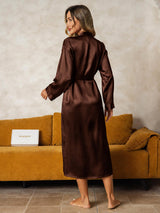 [بني] SilkSilky-SA Long Sleeve رداء حمام نسائي 002