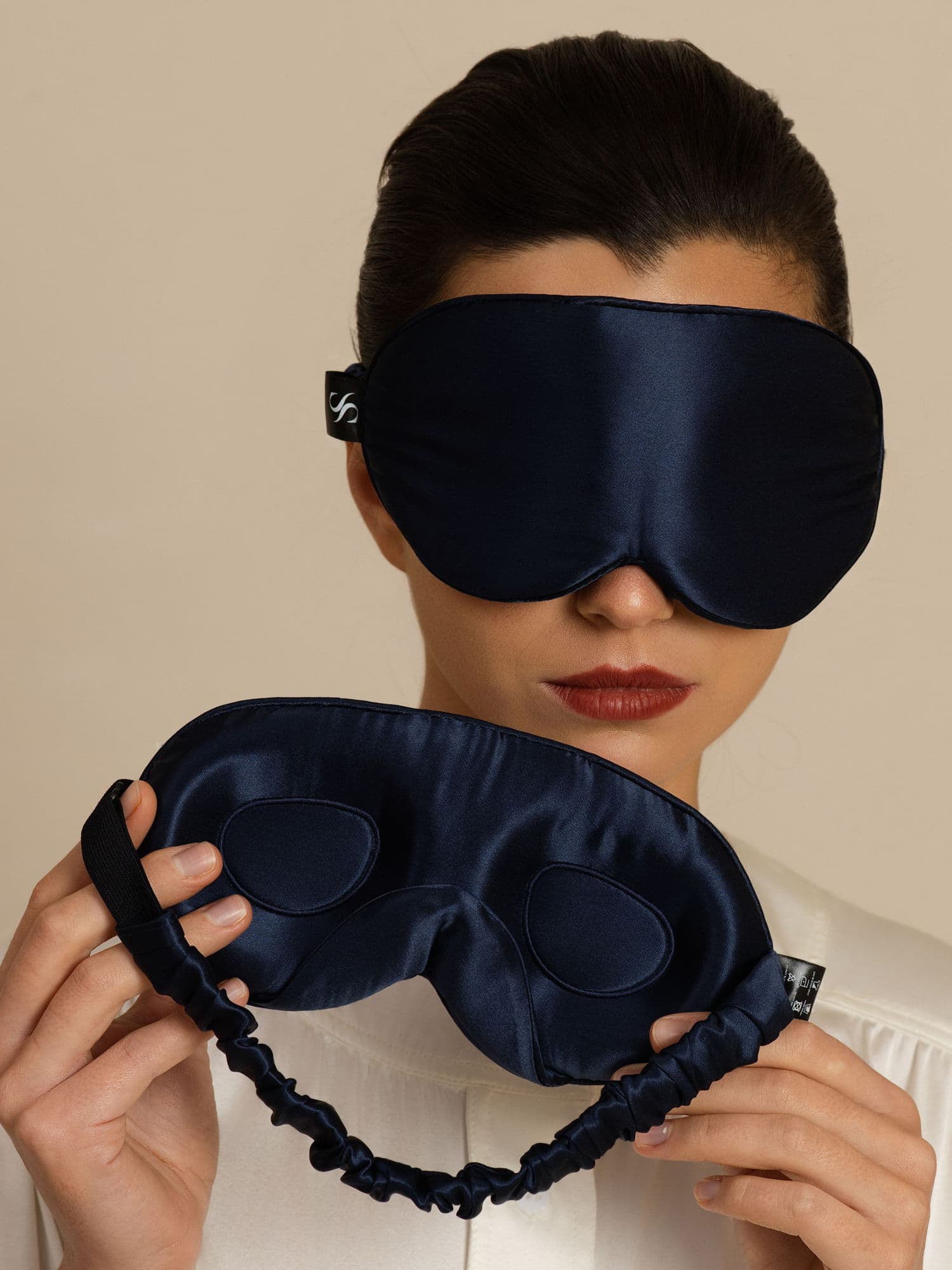 [أزرق غامق] SilkSilky-SA 22Momme Pure Silk Eye Mask 001