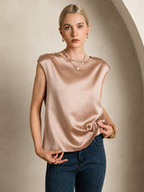 [توسكانا] SilkSilky-SA Cap Sleeve Round Neck تي شيرت نسائية 007