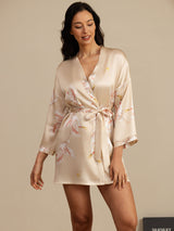 [شامبانيا] SilkSilky-SA 3/4 Sleeve رداء حمام نسائي 003