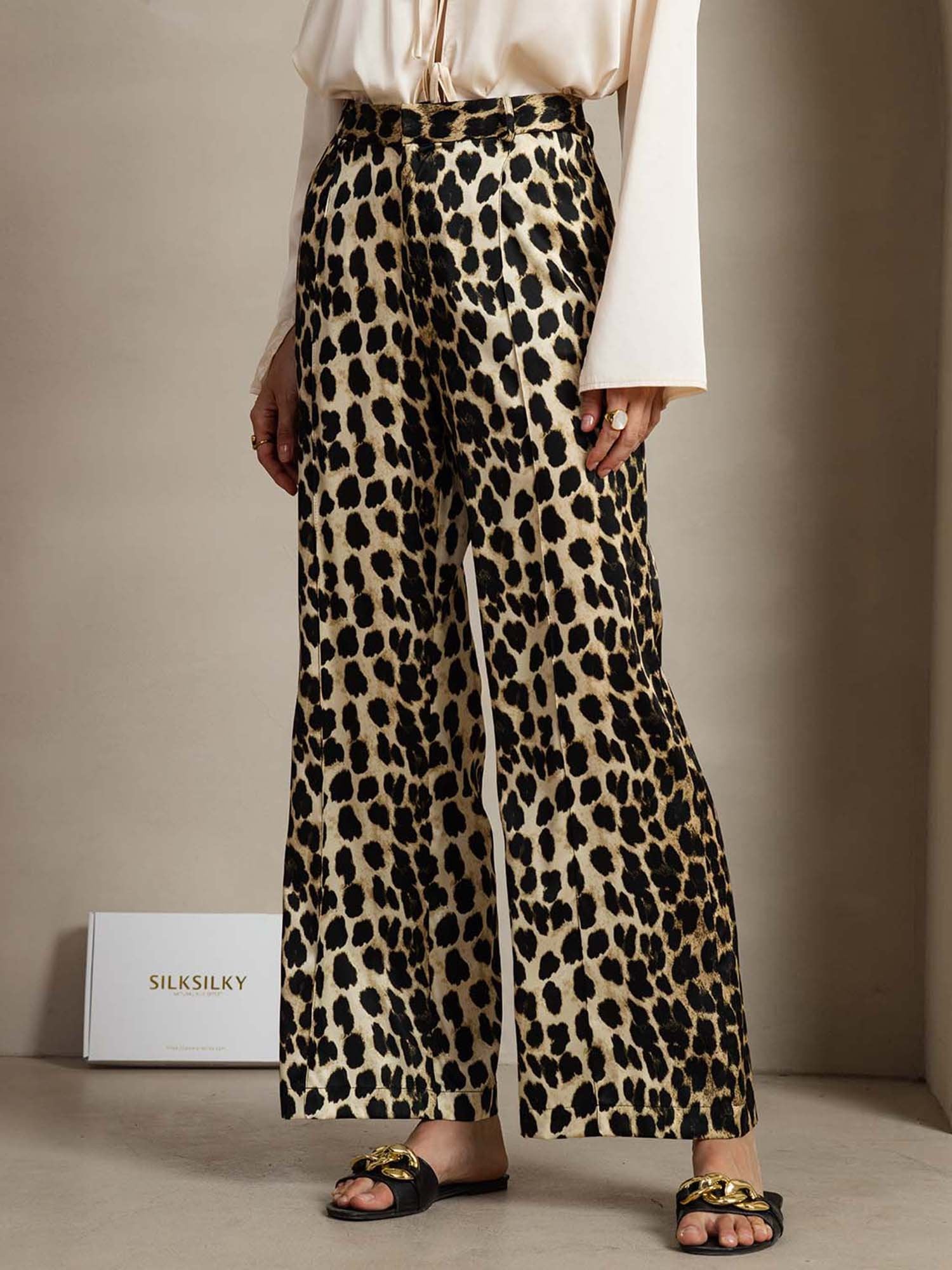 [فهد] SilkSilky-SA 19Momme الحرير Womens Pants 003