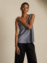 [الرمادي الداكن] SilkSilky-SA Sleeveless V Neck كامي 006