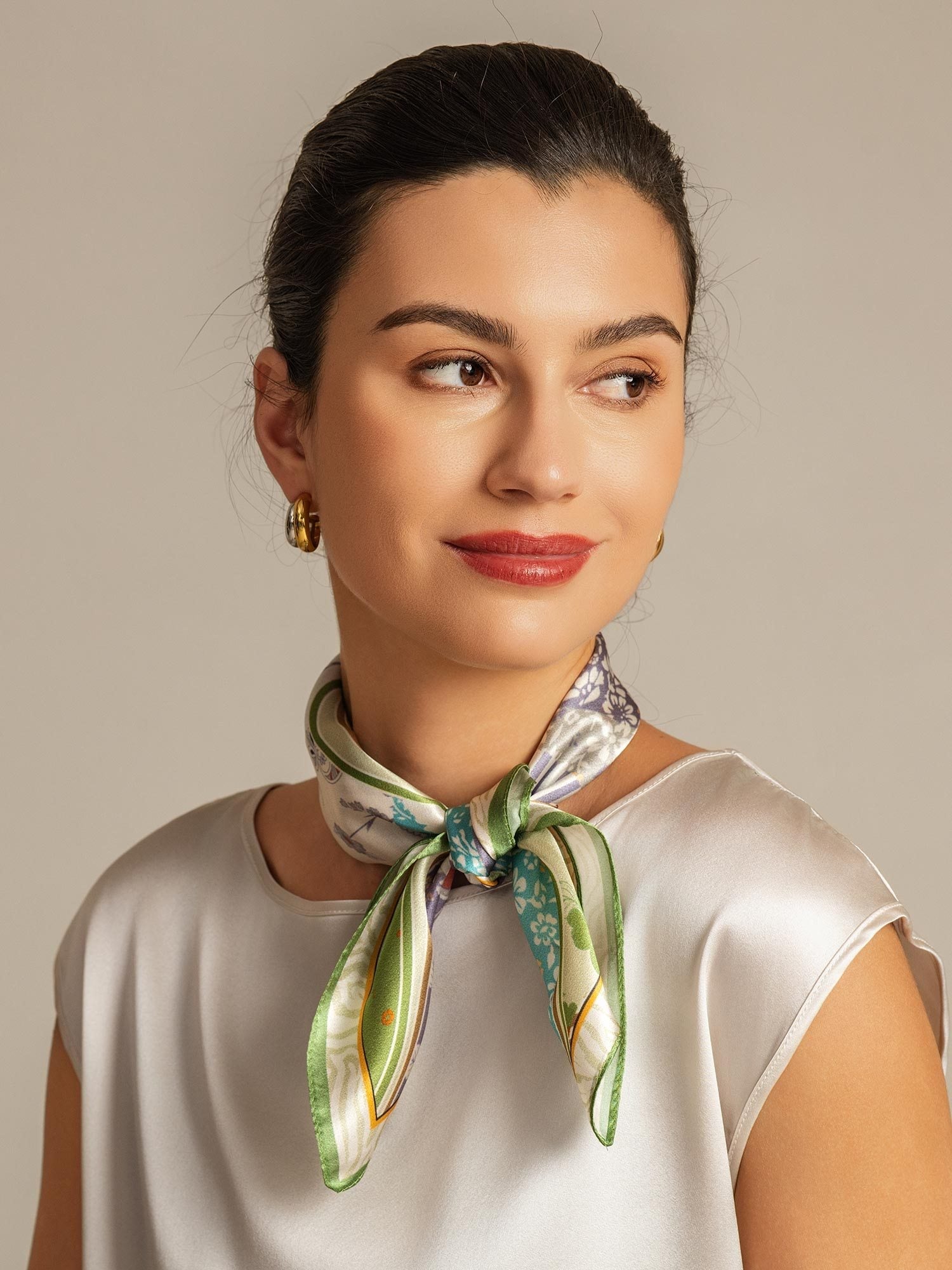 [P100] SilkSilky-SA الحرير الخالص Scarf 003,