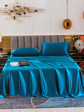 SilkSilky SA 19Momme الحرير الخالص Bedding Set المياهالخضراء 002