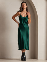 [أخضر غامق] SilkSilky-SA Sleeveless V Neck باس النوم 006