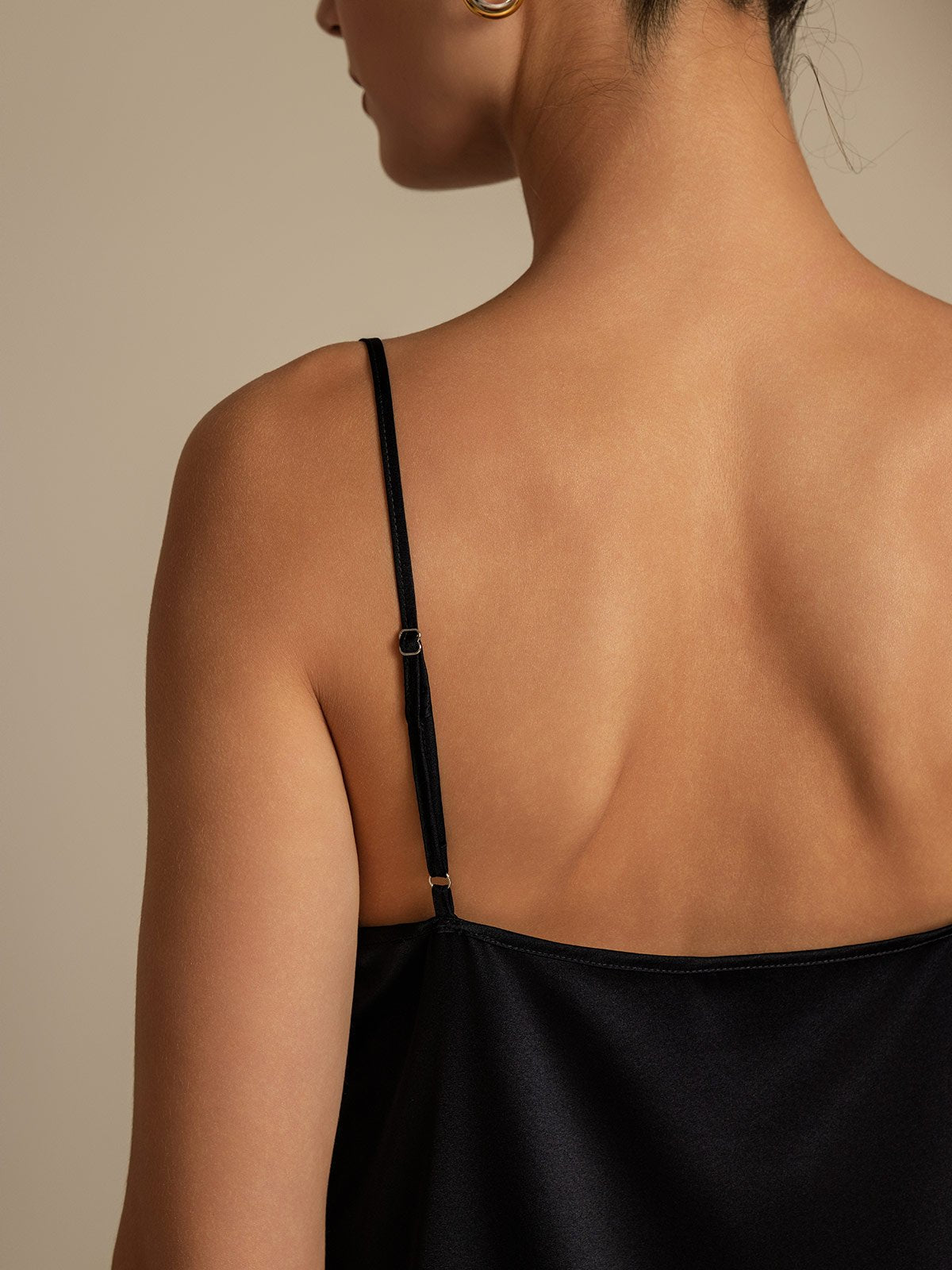 [أسود] SilkSilky-SA 19Momme الحرير فتحة عنق بثنيات ملفوفة Women''s Outfit Sets 005,